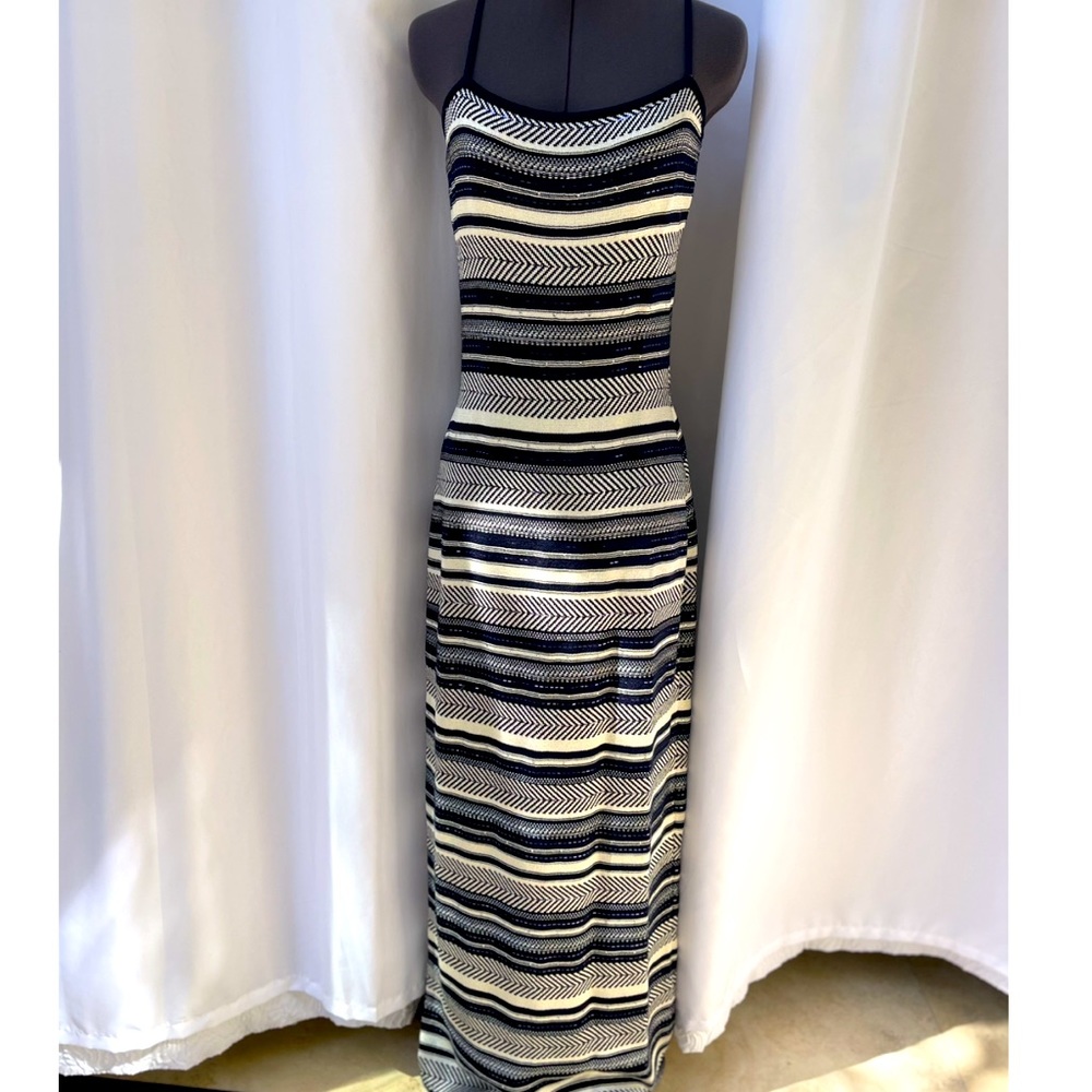 St. John Collection Striped Evening Gown